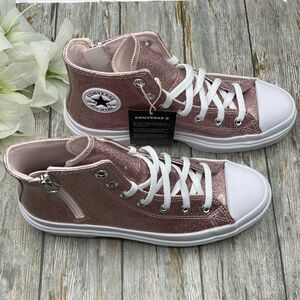 Converse Chuck Taylor All Star Lugged Glitter Hightop Sneaker Shoes Size 8
